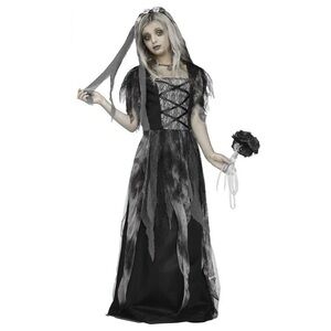 Fun World Girls XL 14-16 Cemetery Bride Halloween Costume Gown Veil